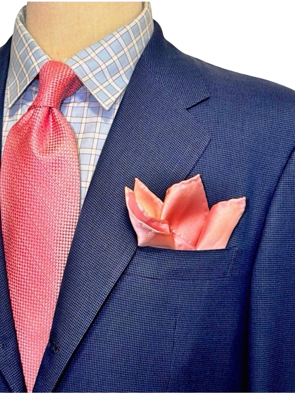 Bijan Men’s Navy Micro-Check Suit | Super 100’s Wool | Luxury Italian Tailoring - Picture 9 of 13